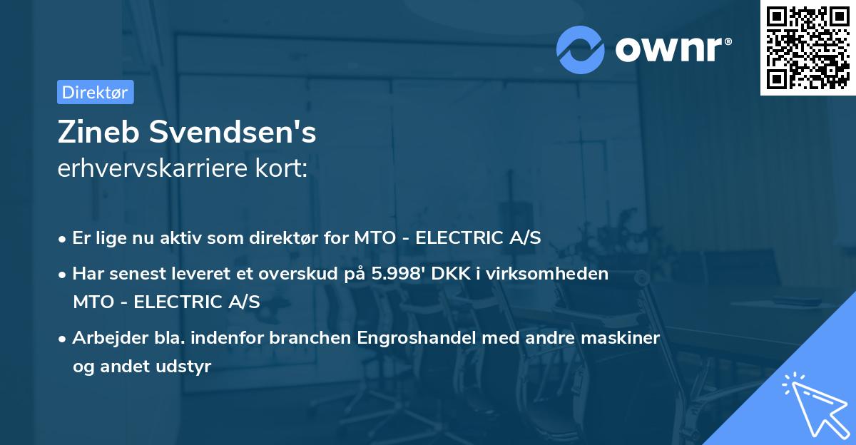 Zineb Svendsen's erhvervskarriere kort