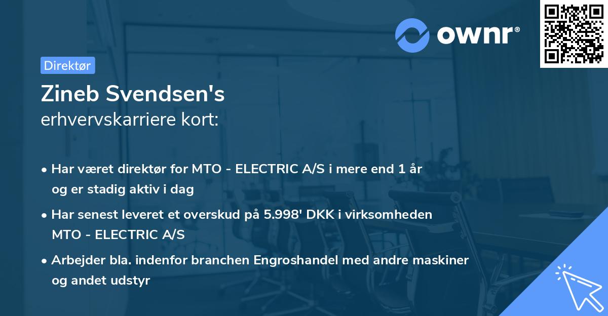 Zineb Svendsen's erhvervskarriere kort