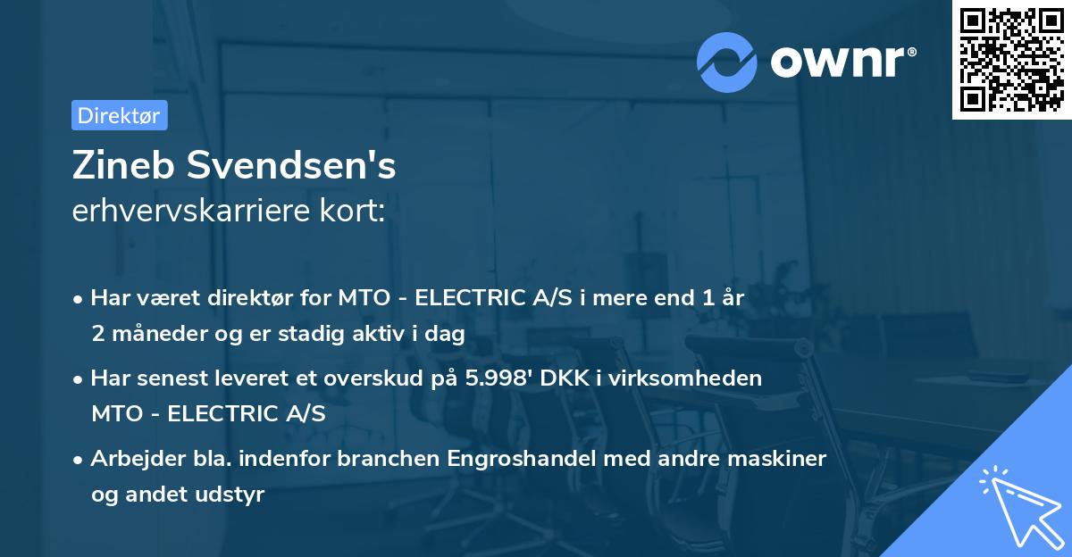 Zineb Svendsen's erhvervskarriere kort