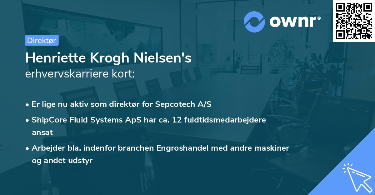Henriette Krogh Nielsen's erhvervskarriere kort