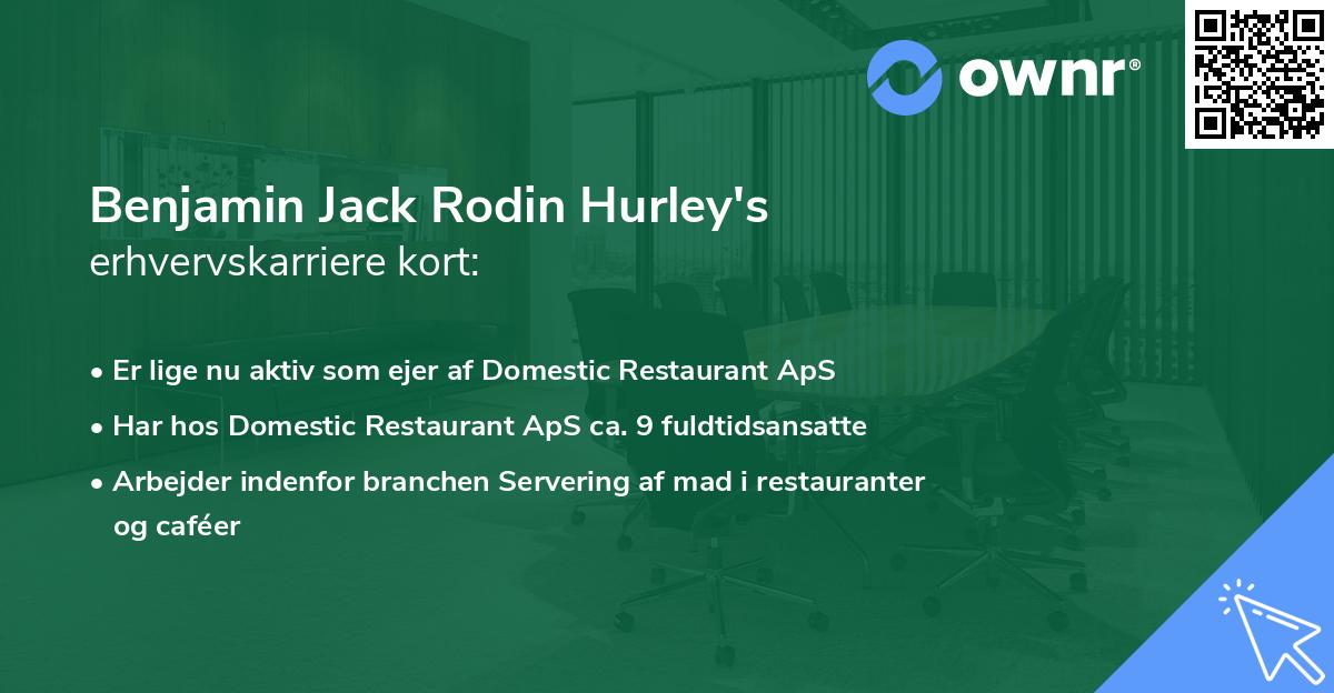 Benjamin Jack Rodin Hurley's erhvervskarriere kort