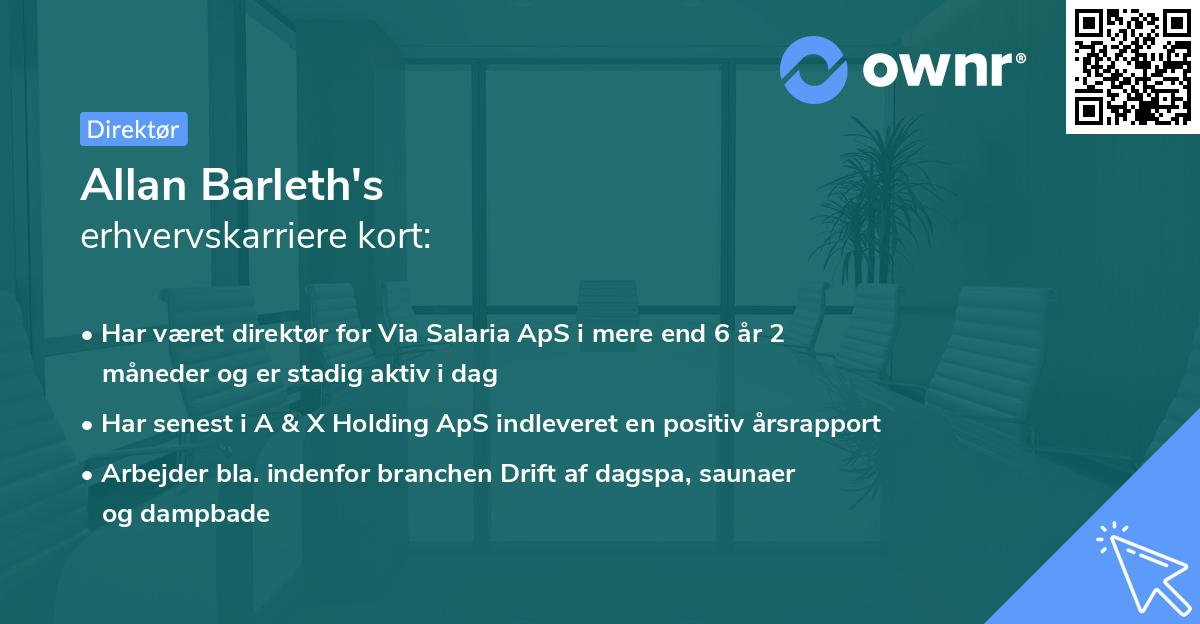 Allan Barleth's erhvervskarriere kort