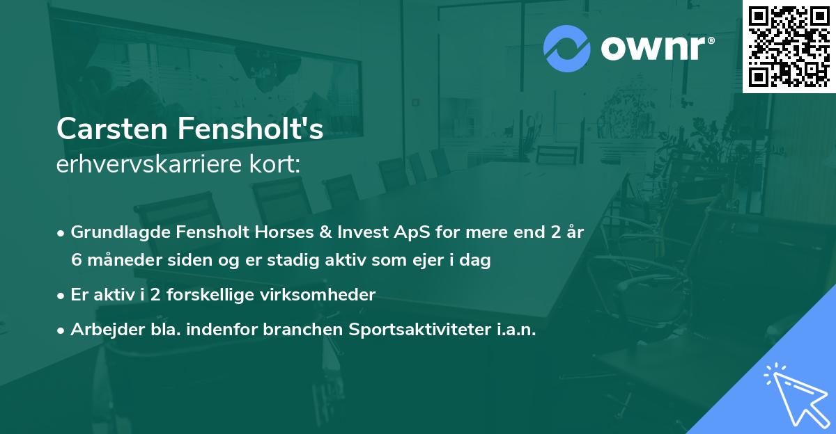 Carsten Fensholt's erhvervskarriere kort