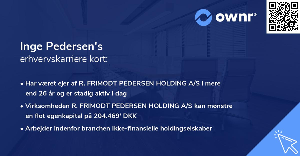 Inge Pedersen's erhvervskarriere kort