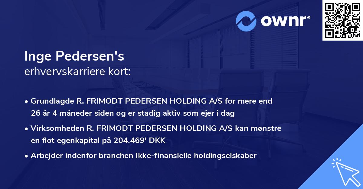 Inge Pedersen's erhvervskarriere kort