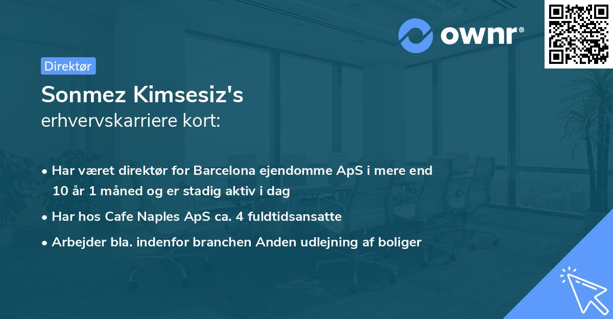 Sonmez Kimsesiz's erhvervskarriere kort