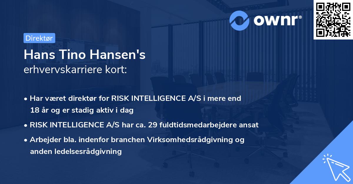 Hans Tino Hansen's erhvervskarriere kort