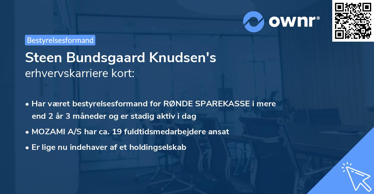 Steen Bundsgaard Knudsen's erhvervskarriere kort
