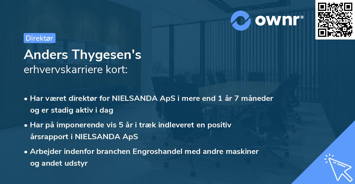 Anders Thygesen's erhvervskarriere kort