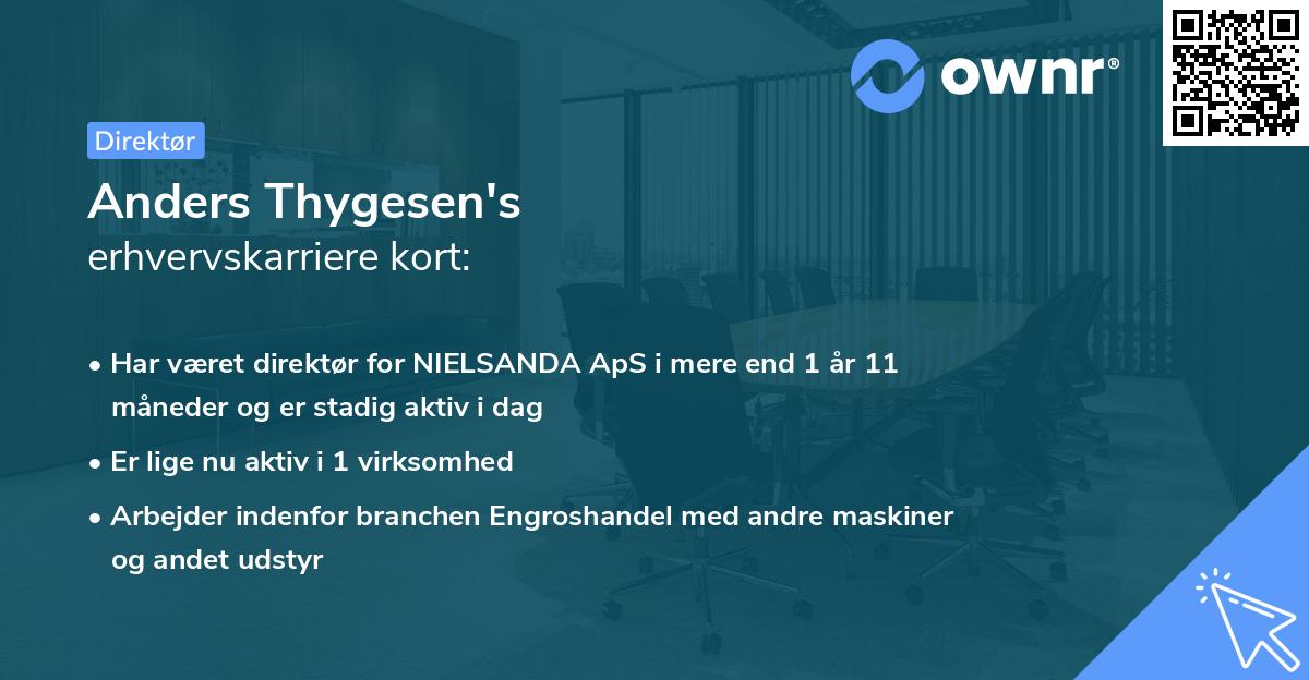 Anders Thygesen's erhvervskarriere kort