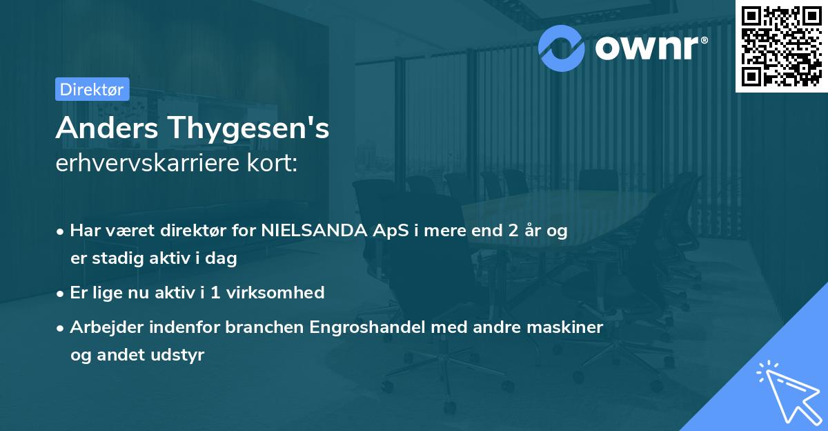 Anders Thygesen's erhvervskarriere kort