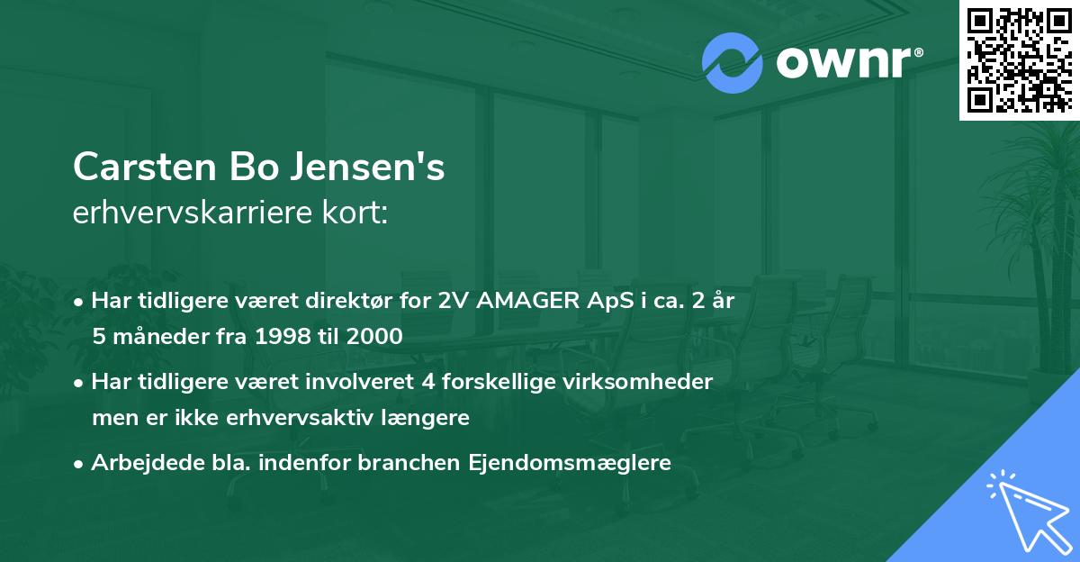Carsten Bo Jensen's erhvervskarriere kort