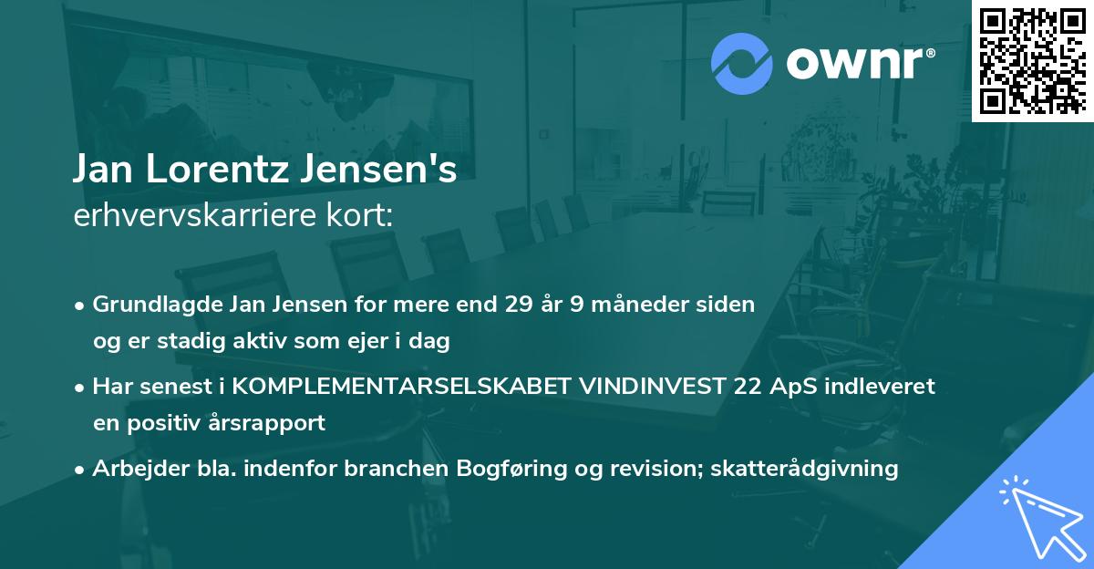 Jan Lorentz Jensen's erhvervskarriere kort