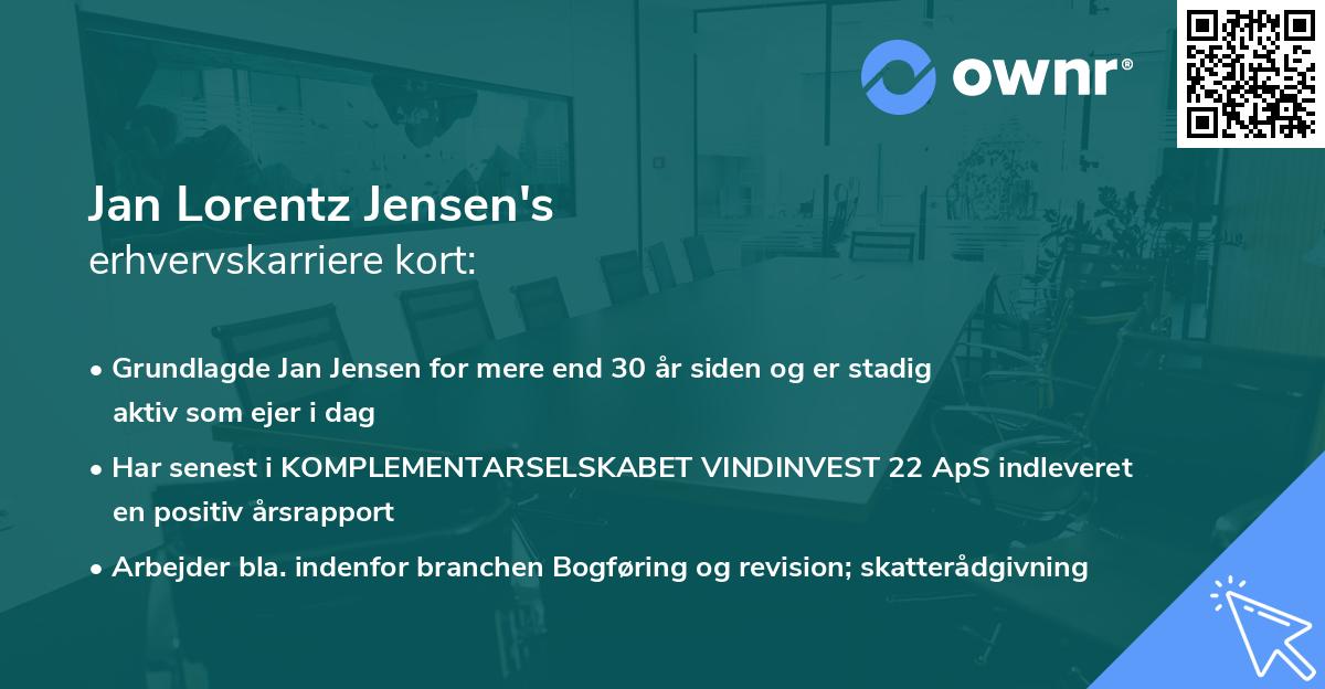 Jan Lorentz Jensen's erhvervskarriere kort