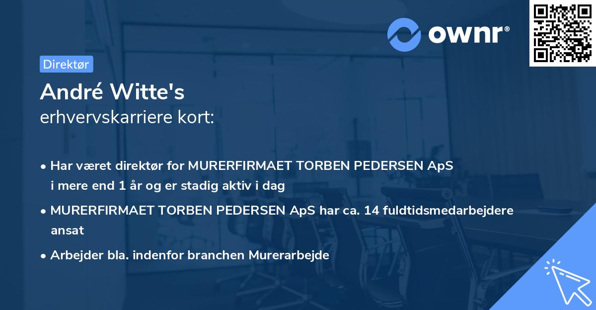 André Witte's erhvervskarriere kort