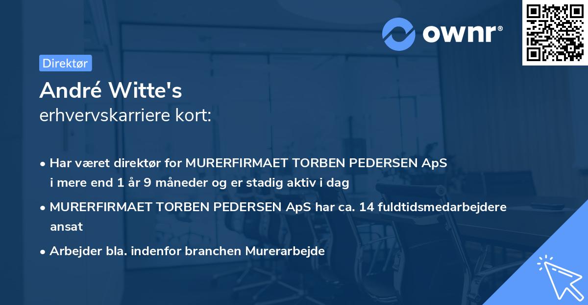 André Witte's erhvervskarriere kort