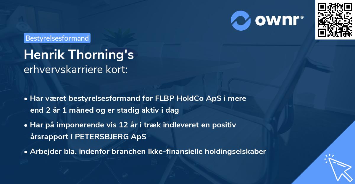 Henrik Thorning's erhvervskarriere kort