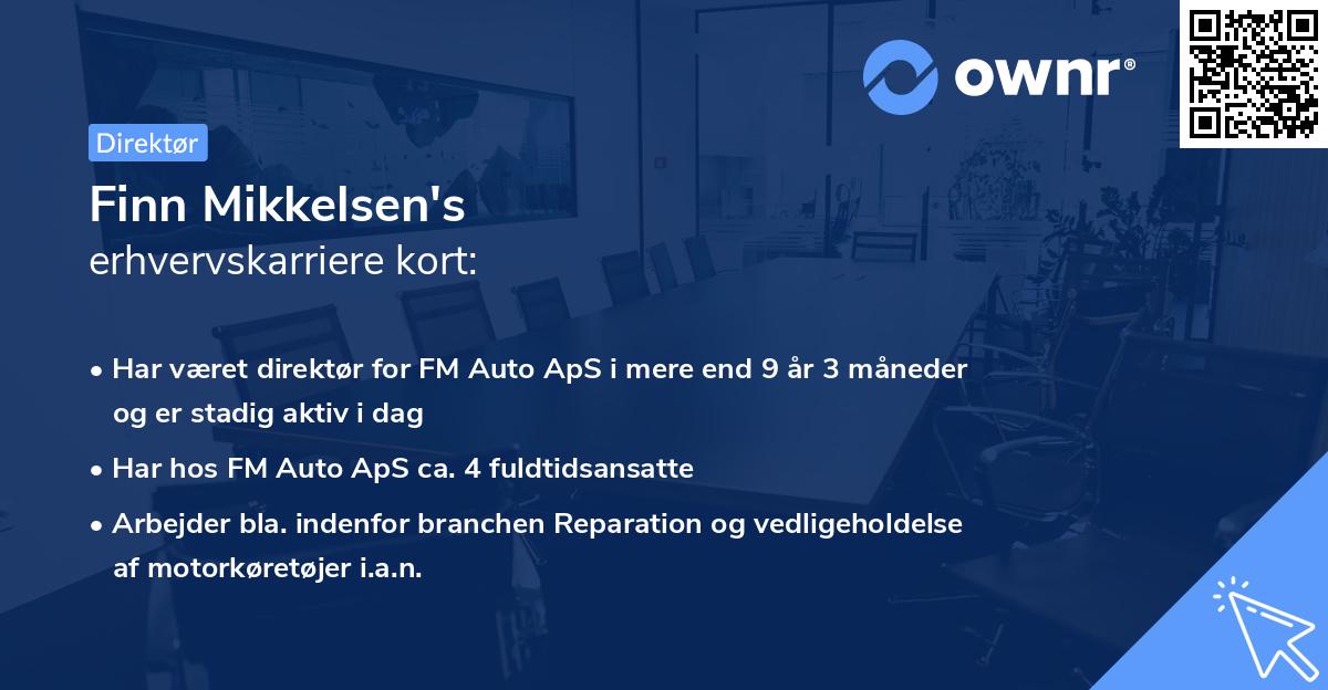 Finn Mikkelsen's erhvervskarriere kort