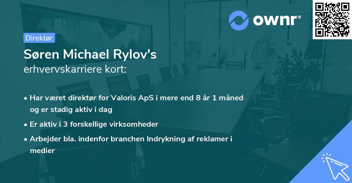Søren Michael Rylov's erhvervskarriere kort