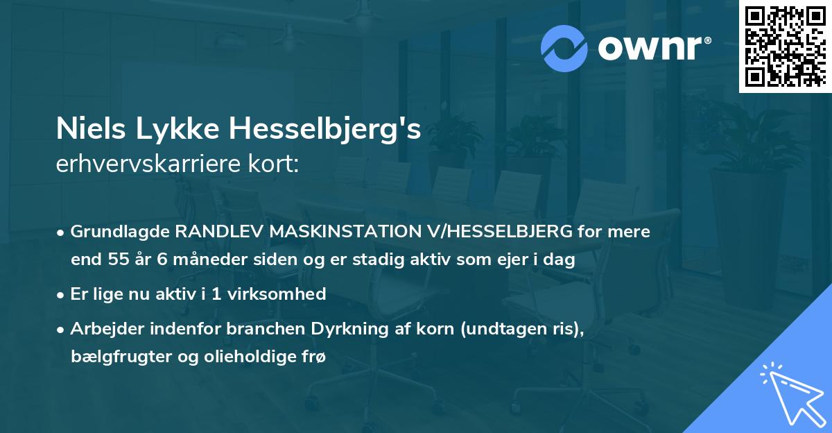 Niels Lykke Hesselbjerg's erhvervskarriere kort