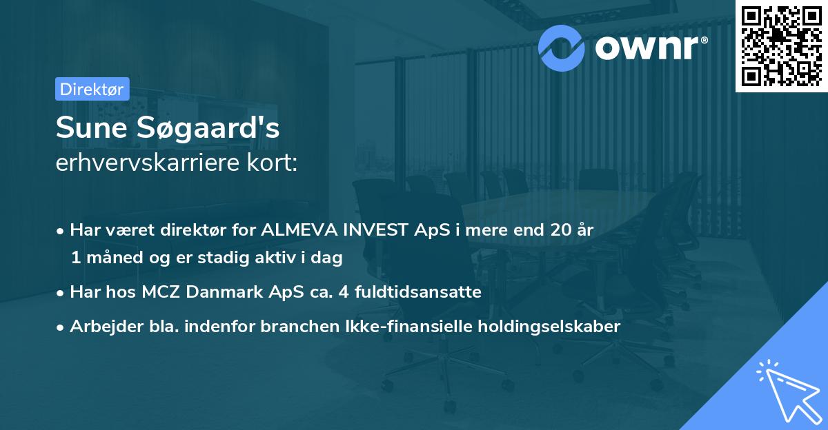 Sune Søgaard's erhvervskarriere kort