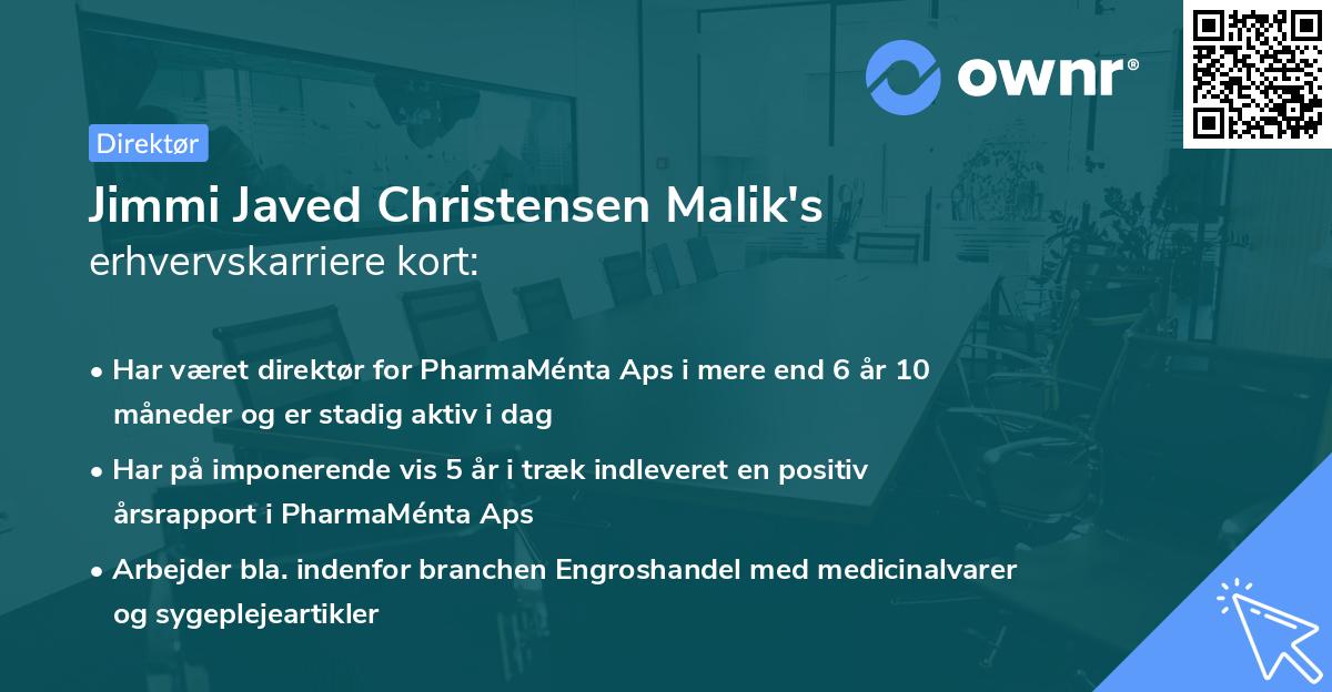 Jimmi Javed Christensen Malik's erhvervskarriere kort