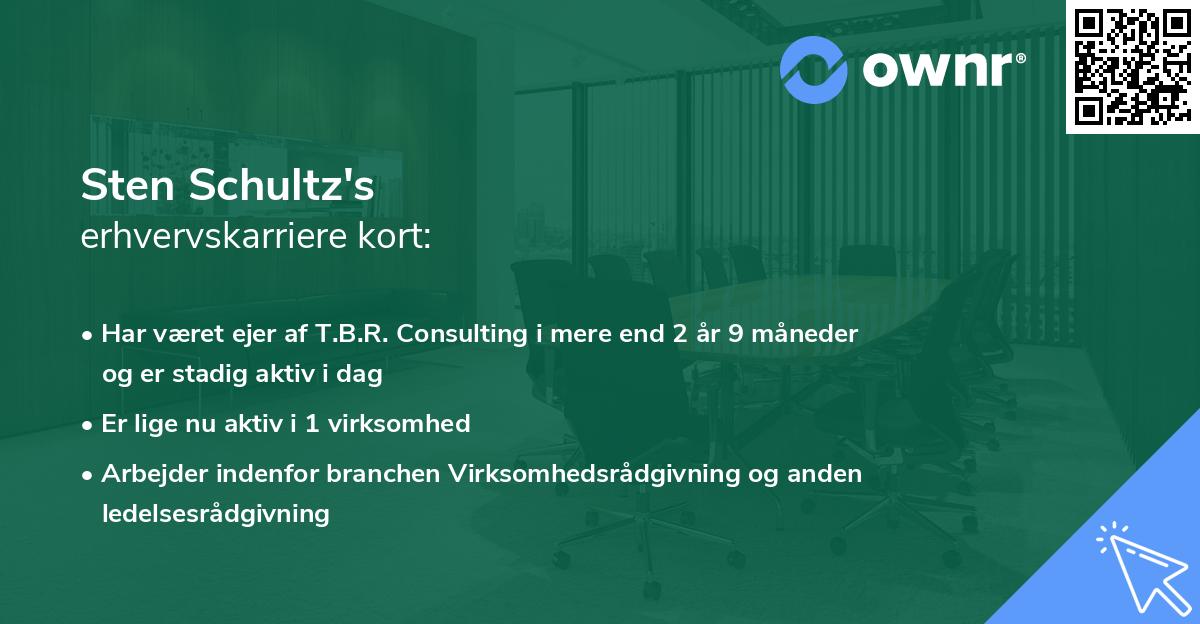 Sten Schultz's erhvervskarriere kort