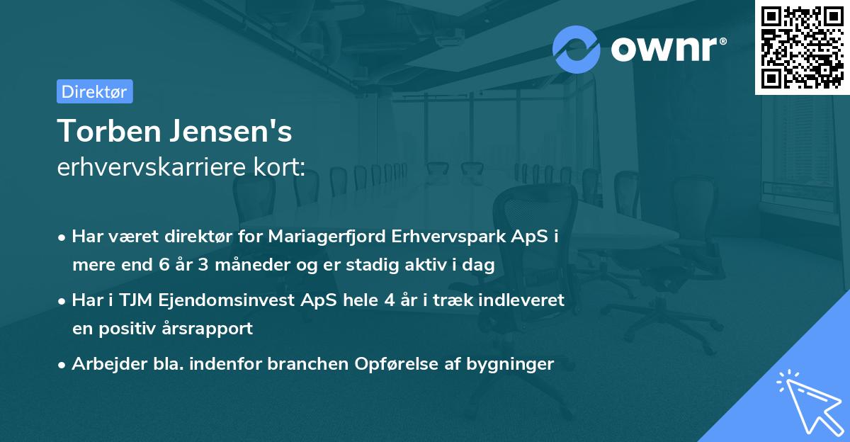 Torben Jensen's erhvervskarriere kort