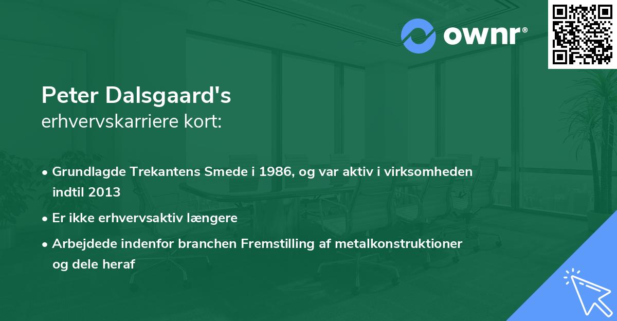 Peter Dalsgaard's erhvervskarriere kort