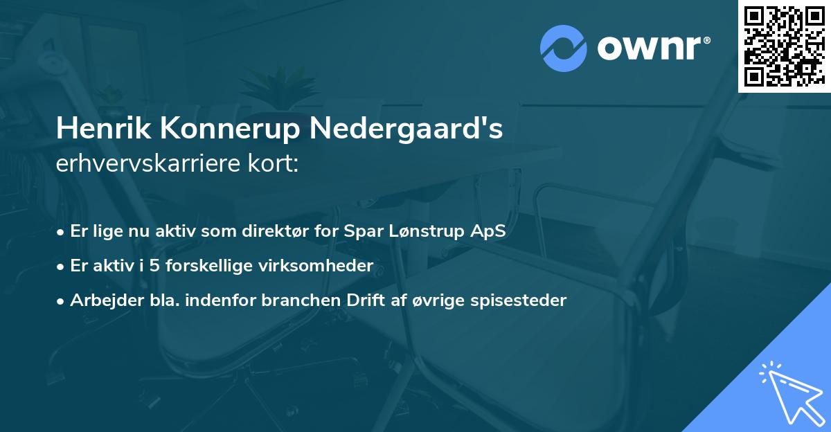 Henrik Konnerup Nedergaard's erhvervskarriere kort