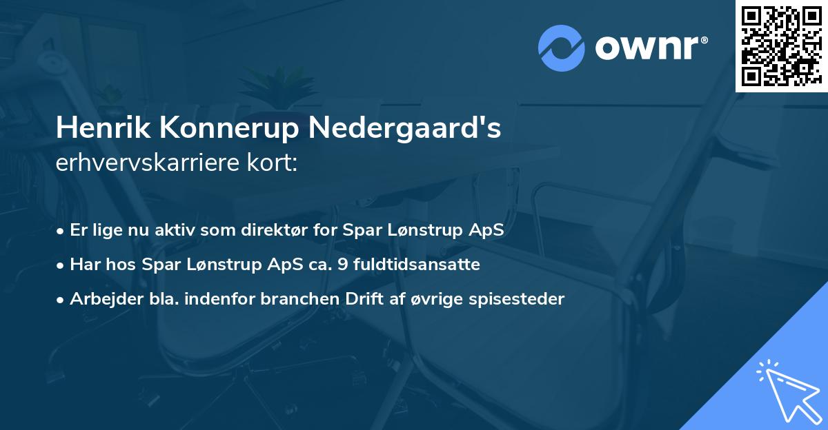 Henrik Konnerup Nedergaard's erhvervskarriere kort