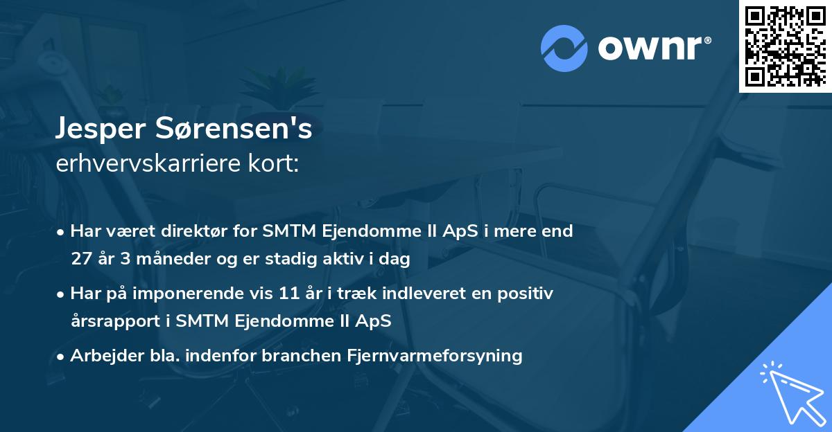 Jesper Sørensen's erhvervskarriere kort