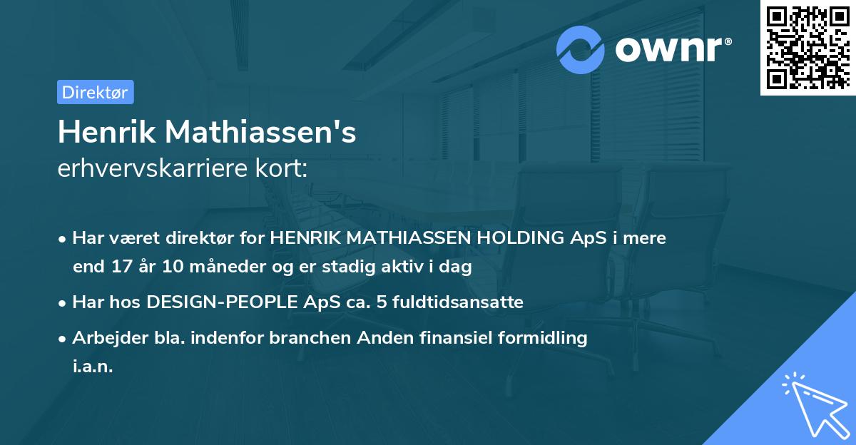 Henrik Mathiassen's erhvervskarriere kort