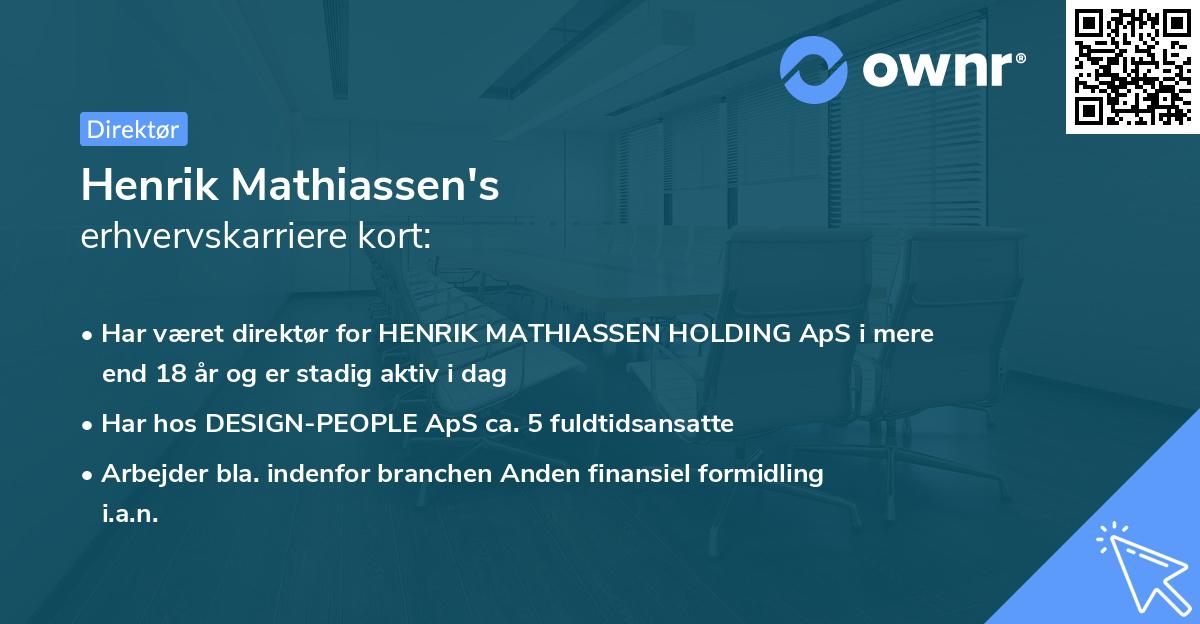 Henrik Mathiassen's erhvervskarriere kort