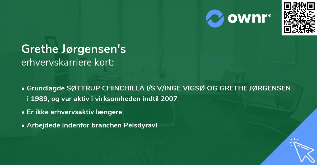 Grethe Jørgensen's erhvervskarriere kort