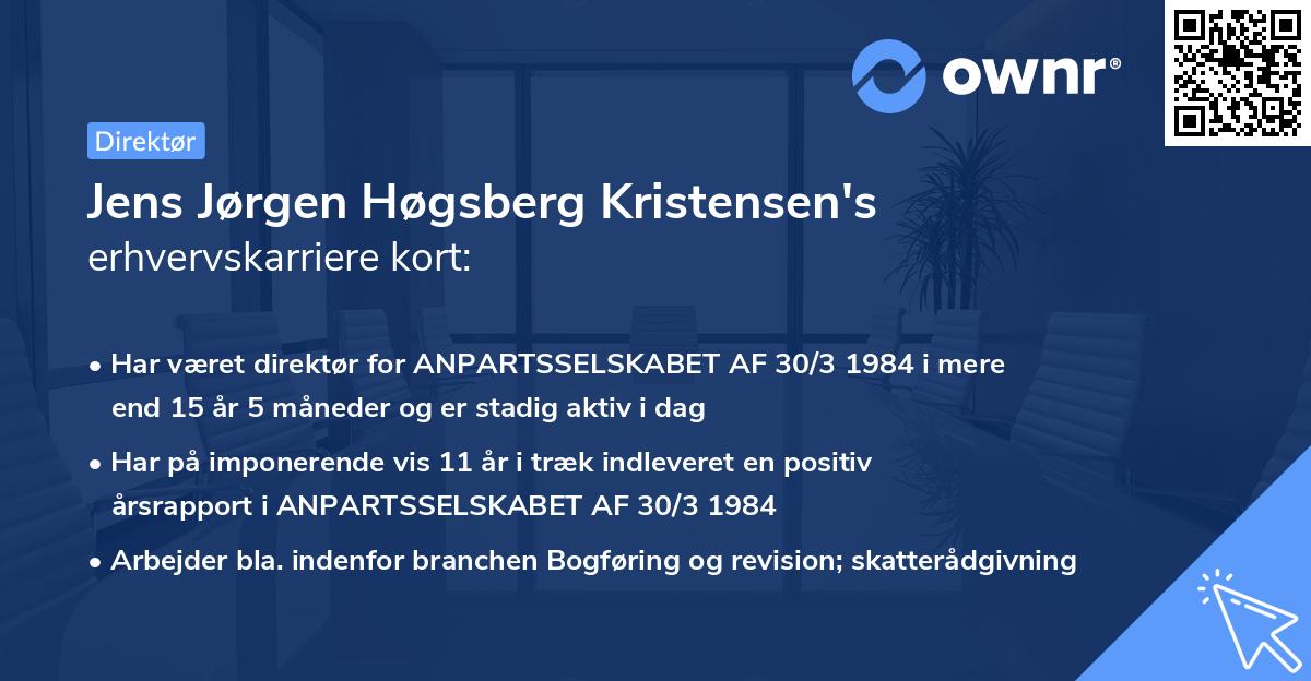 Jens Jørgen Høgsberg Kristensen's erhvervskarriere kort