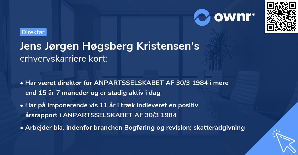 Jens Jørgen Høgsberg Kristensen's erhvervskarriere kort