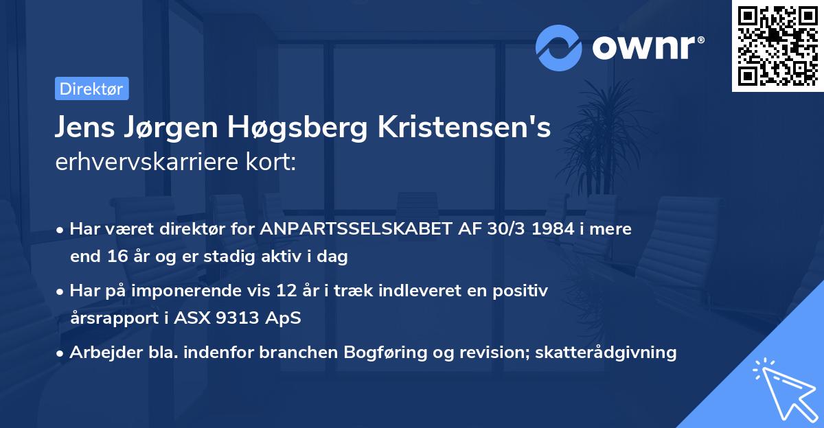 Jens Jørgen Høgsberg Kristensen's erhvervskarriere kort