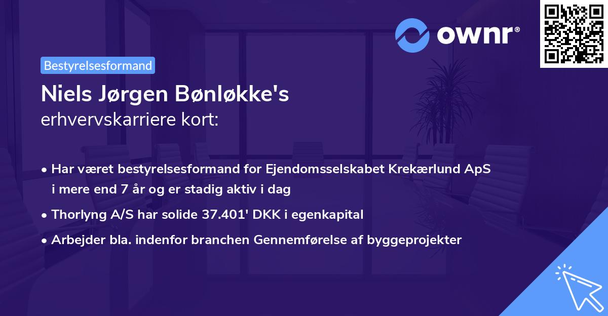 Niels Jørgen Bønløkke's erhvervskarriere kort