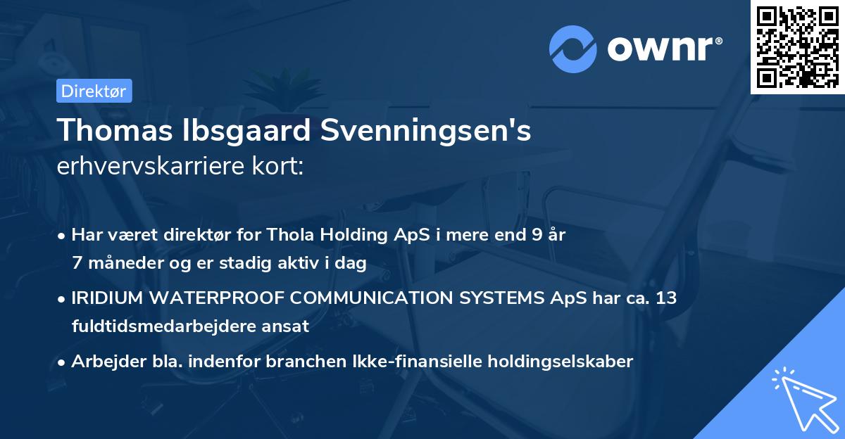 Thomas Ibsgaard Svenningsen's erhvervskarriere kort