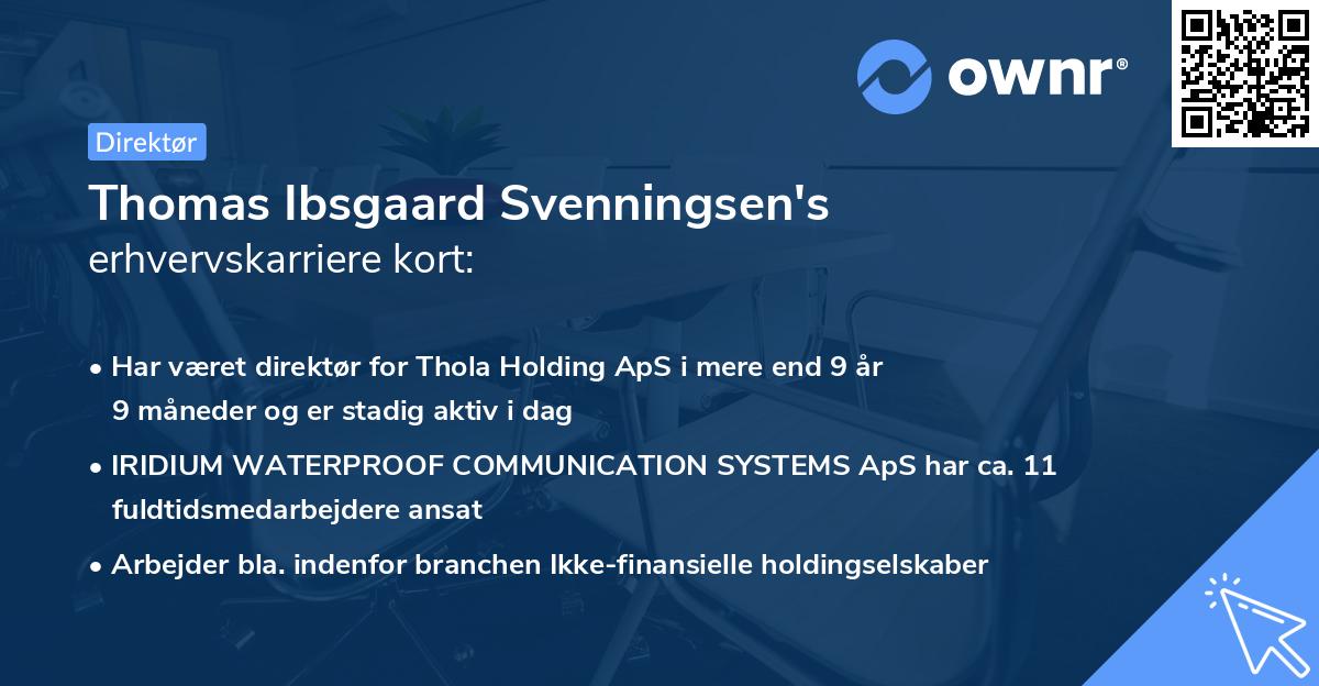 Thomas Ibsgaard Svenningsen's erhvervskarriere kort