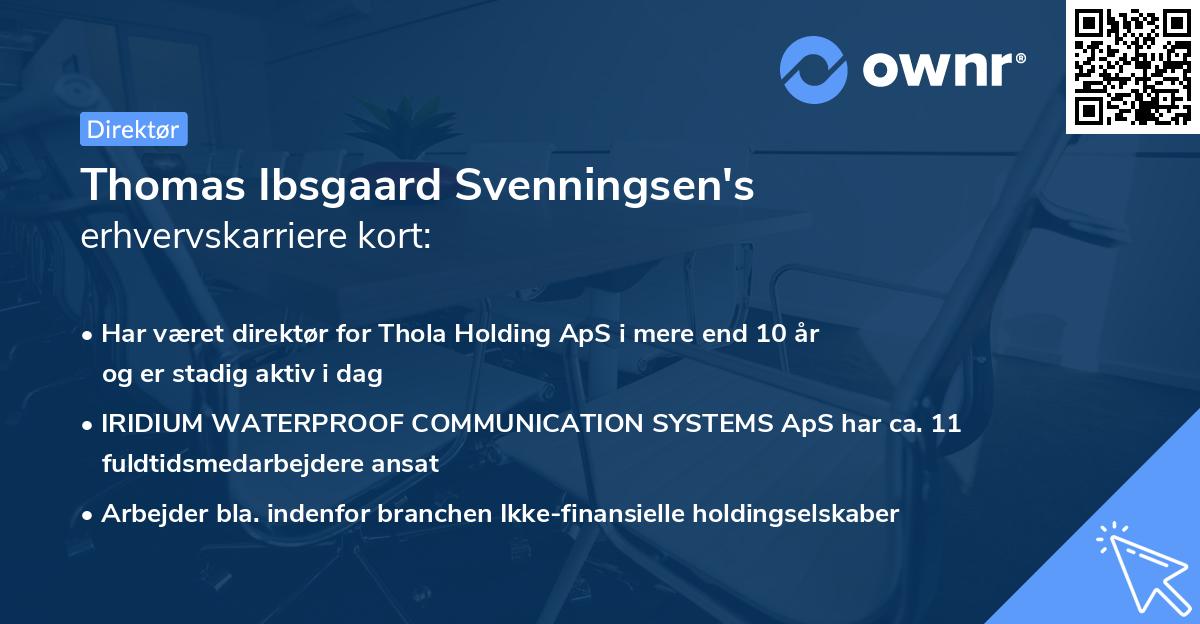 Thomas Ibsgaard Svenningsen's erhvervskarriere kort
