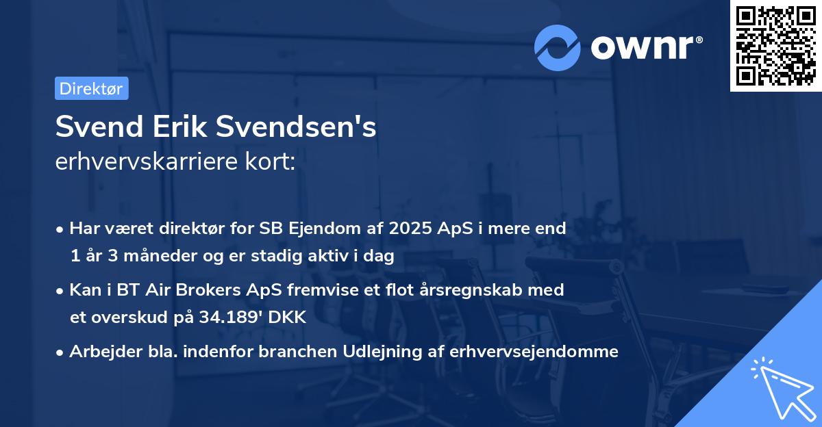 Svend Erik Svendsen's erhvervskarriere kort