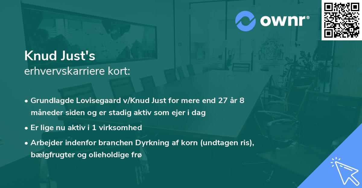 Knud Just's erhvervskarriere kort