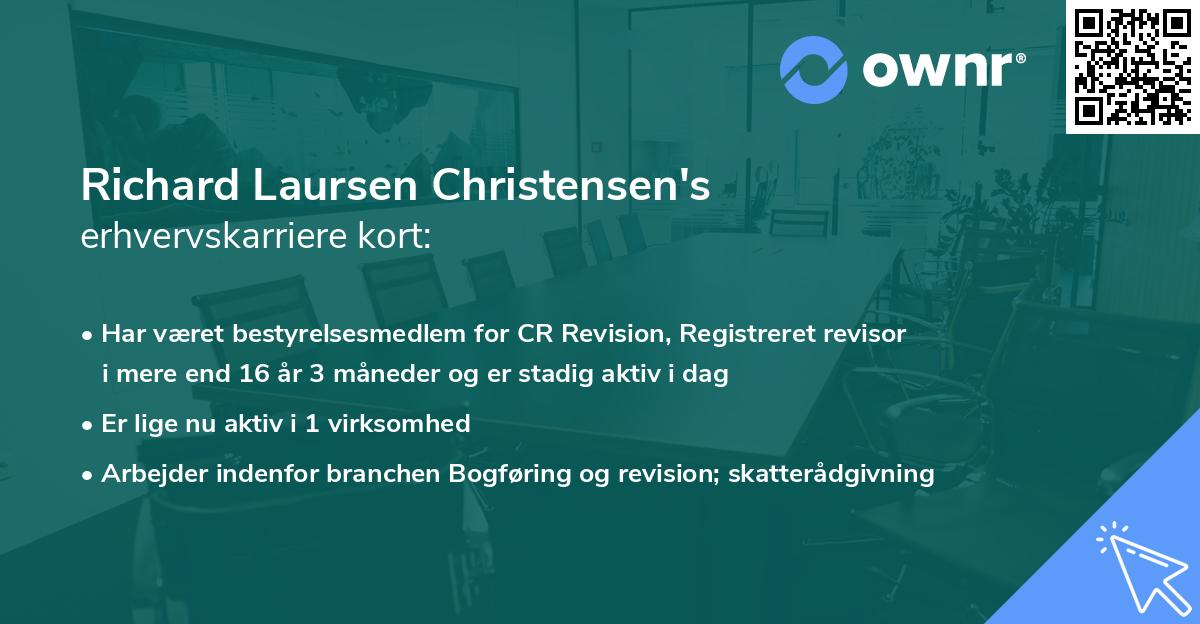 Richard Laursen Christensen's erhvervskarriere kort