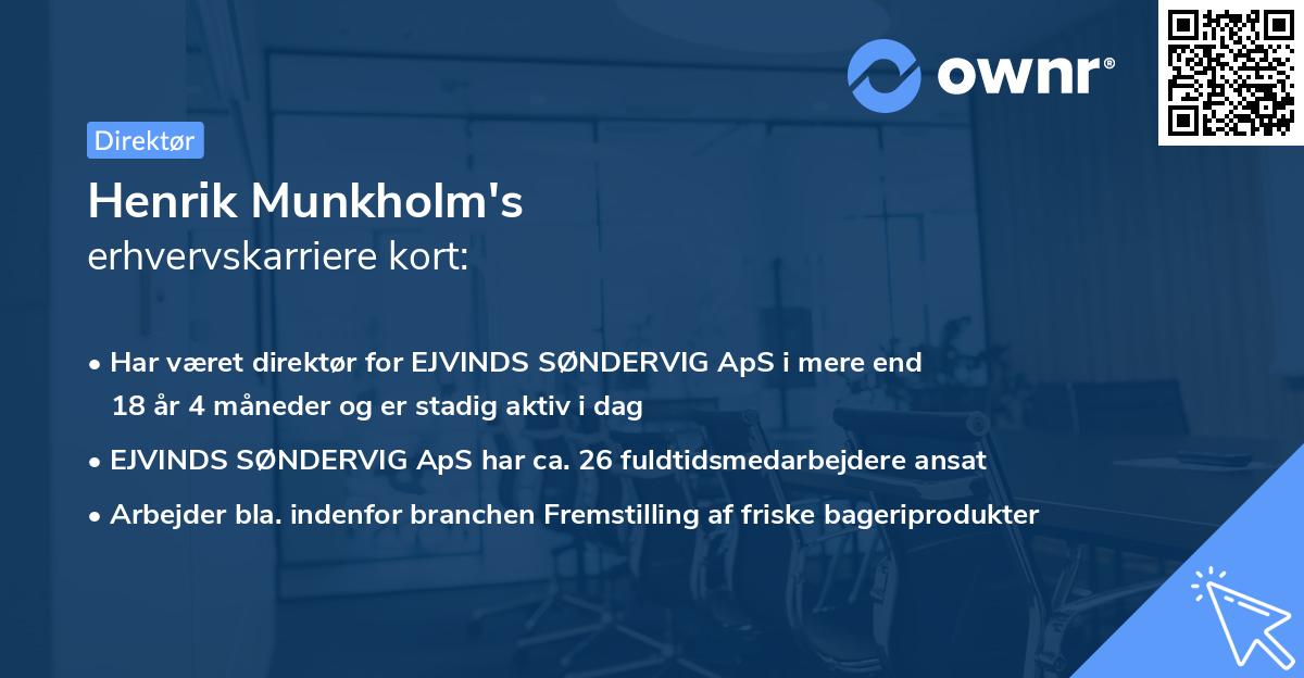 Henrik Munkholm's erhvervskarriere kort