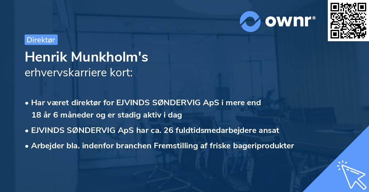 Henrik Munkholm's erhvervskarriere kort