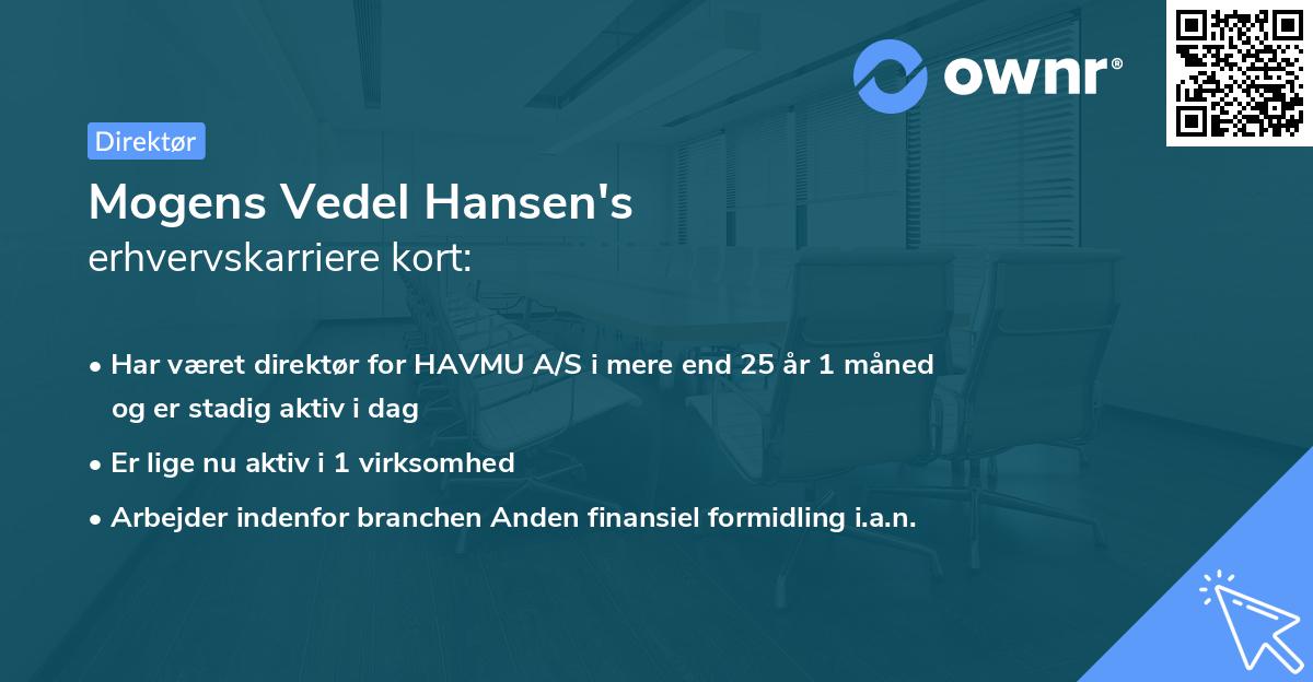Mogens Vedel Hansen's erhvervskarriere kort