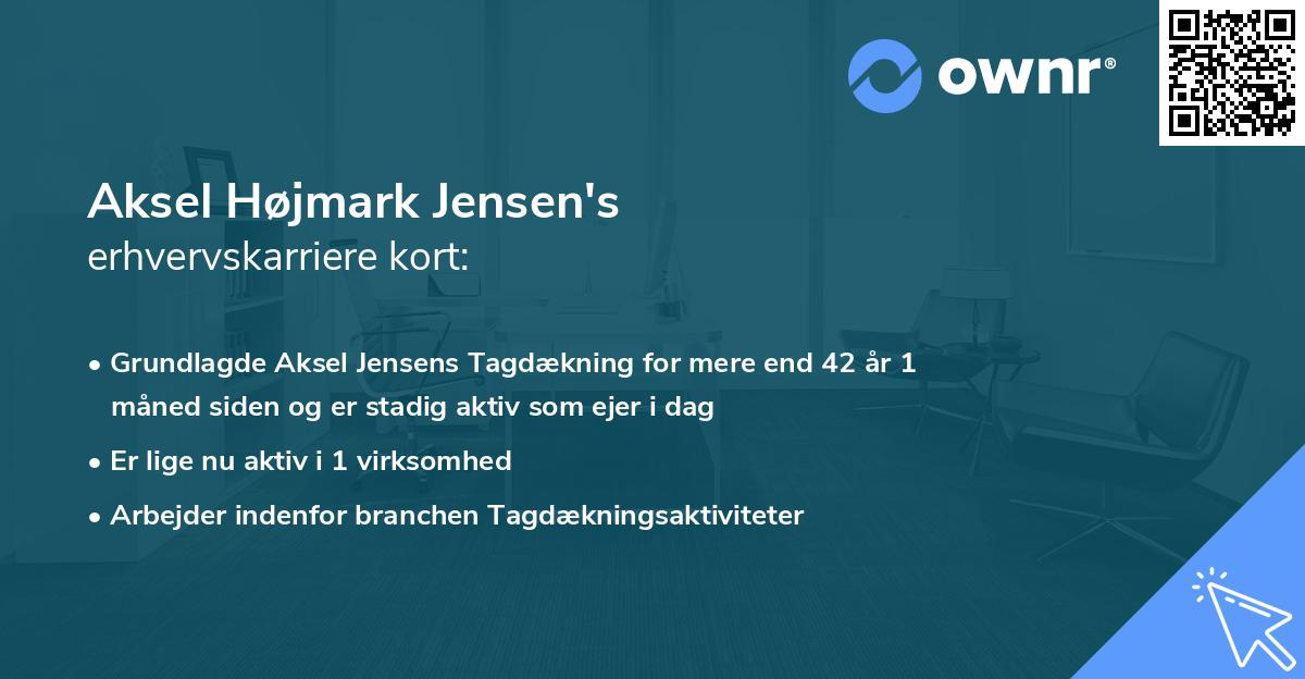 Aksel Højmark Jensen's erhvervskarriere kort