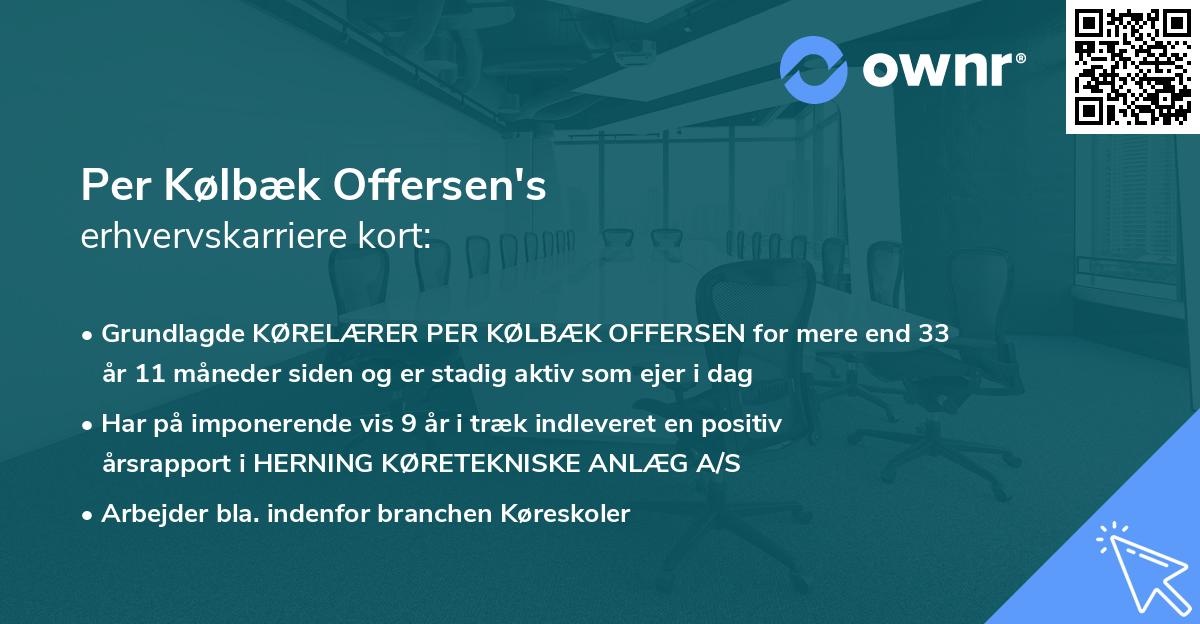 Per Kølbæk Offersen's erhvervskarriere kort